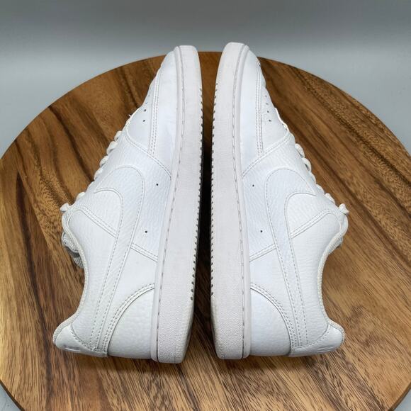 Nike Court Vision Low Shoes Womens 9.5 Triple White Leather Casual Comfort Gym - Picture 6 of 8
